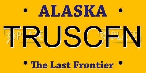 TRUSCFN Alaska License Plate
