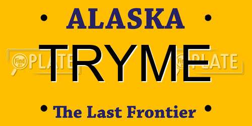 TRYME Alaska License Plate