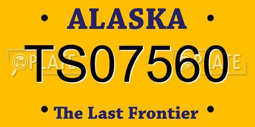 TS07560 Alaska License Plate