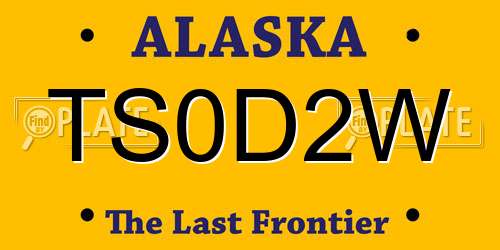 TS0D2W Alaska License Plate