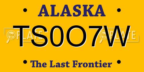 TS0O7W Alaska License Plate
