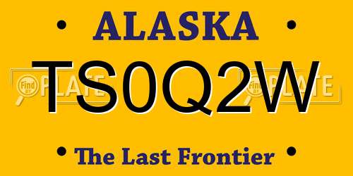 TS0Q2W Alaska License Plate