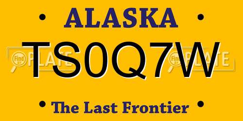 TS0Q7W Alaska License Plate