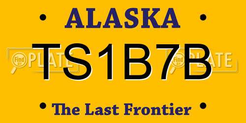 TS1B7B Alaska License Plate