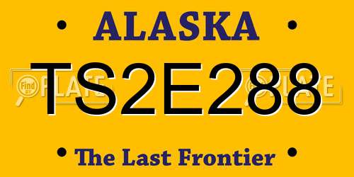 TS2E288 Alaska License Plate