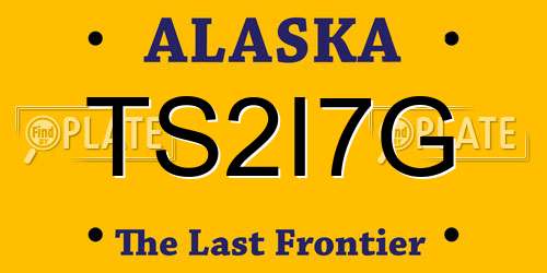 TS2I7G Alaska License Plate