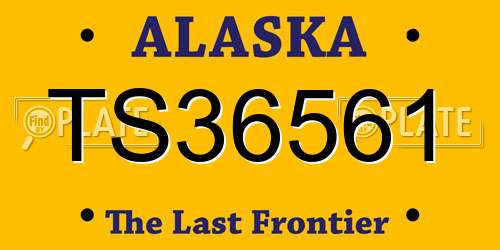 TS36561 Alaska License Plate
