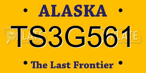 TS3G561 Alaska License Plate