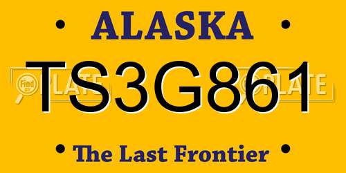 TS3G861 Alaska License Plate