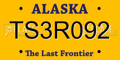 TS3R092 Alaska License Plate