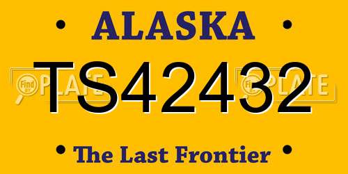 TS42432 Alaska License Plate
