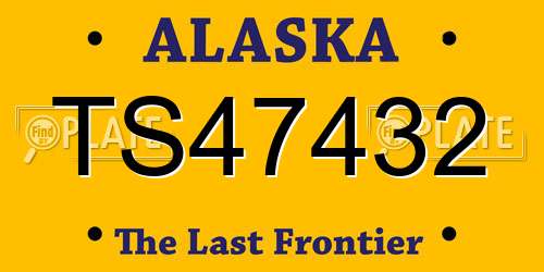 TS47432 Alaska License Plate