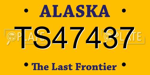 TS47437 Alaska License Plate