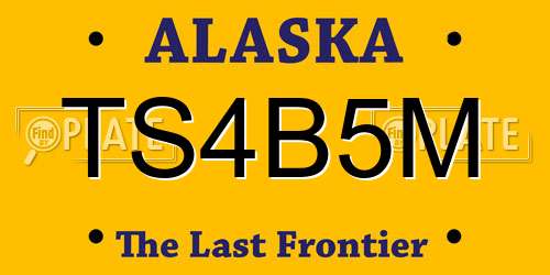 TS4B5M Alaska License Plate