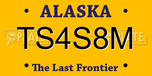 TS4S8M Alaska License Plate
