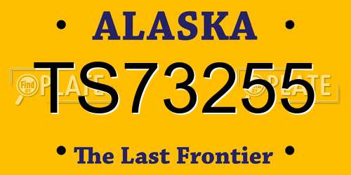 TS73255 Alaska License Plate