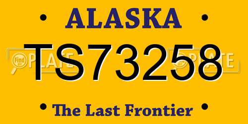 TS73258 Alaska License Plate
