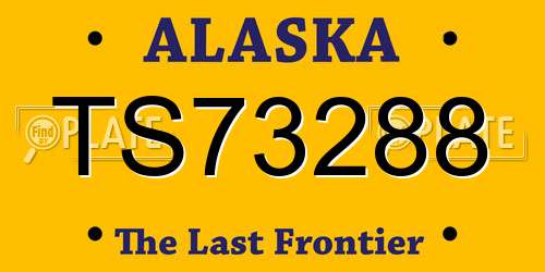 TS73288 Alaska License Plate