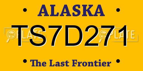 TS7D271 Alaska License Plate