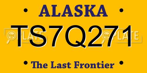 TS7Q271 Alaska License Plate