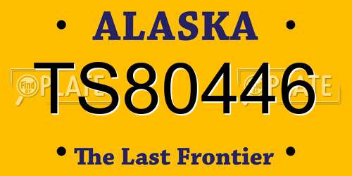 TS80446 Alaska License Plate