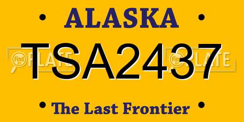 TSA2437 Alaska License Plate