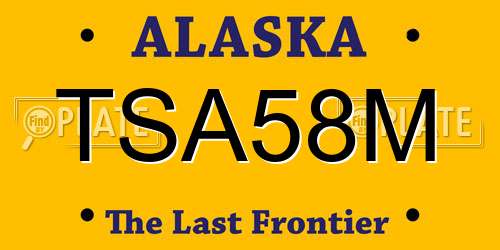 TSA58M Alaska License Plate