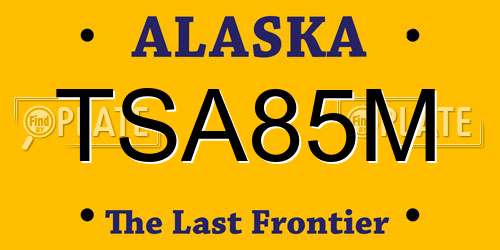 TSA85M Alaska License Plate
