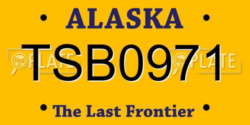 TSB0971 Alaska License Plate
