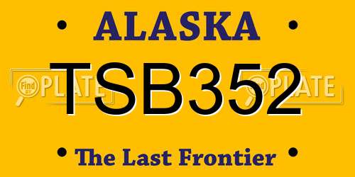TSB352 Alaska License Plate