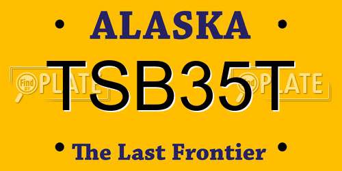 TSB35T Alaska License Plate