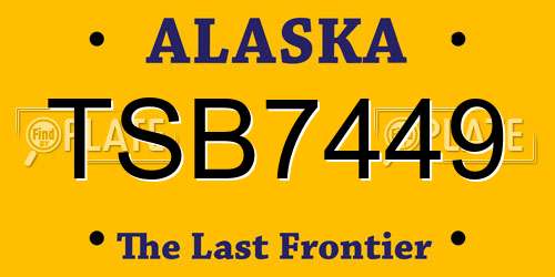 TSB7449 Alaska License Plate