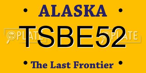 TSBE52 Alaska License Plate