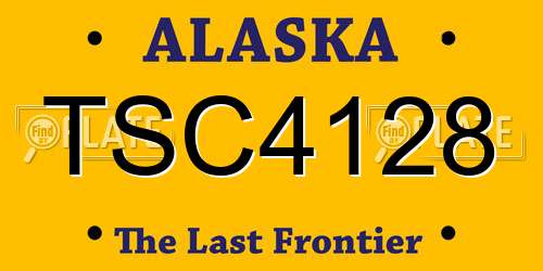 TSC4128 Alaska License Plate