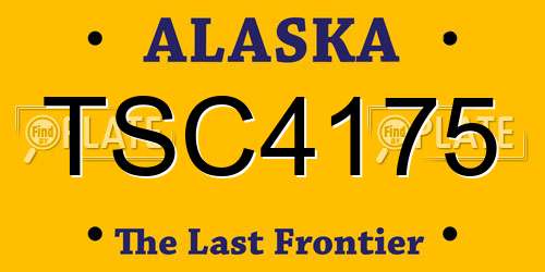 TSC4175 Alaska License Plate