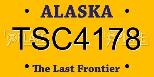 TSC4178 Alaska License Plate