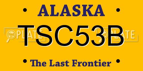 TSC53B Alaska License Plate