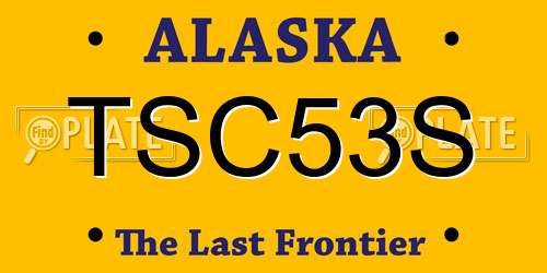 TSC53S Alaska License Plate