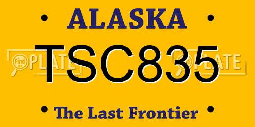 TSC835 Alaska License Plate