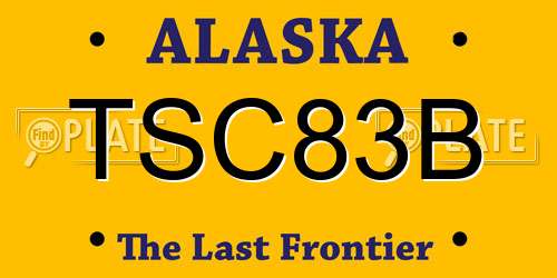 TSC83B Alaska License Plate
