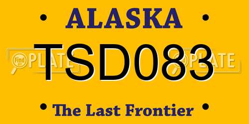 TSD083 Alaska License Plate