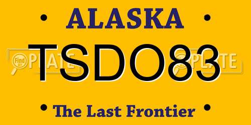 TSDO83 Alaska License Plate