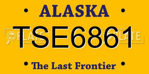 TSE6861 Alaska License Plate