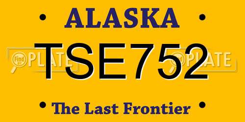 TSE752 Alaska License Plate