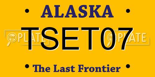 TSET07 Alaska License Plate