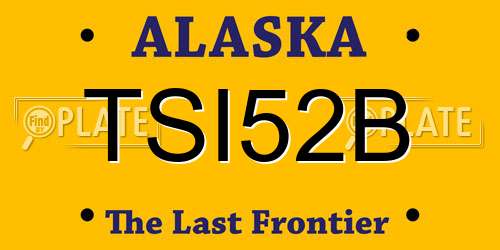 TSI52B Alaska License Plate