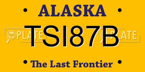 TSI87B Alaska License Plate