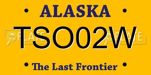 TSO02W Alaska License Plate
