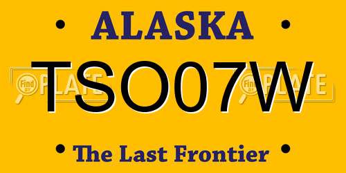 TSO07W Alaska License Plate