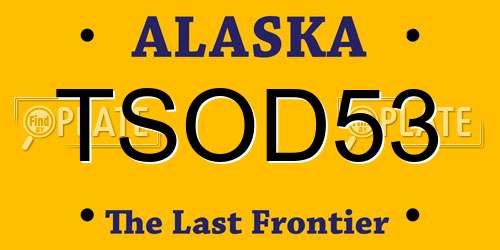 TSOD53 Alaska License Plate